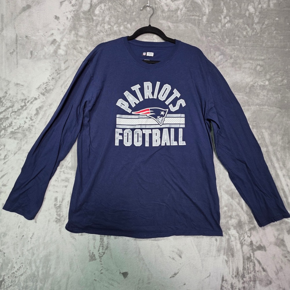 NFL Team Apparel New England Patriots Long Sleeve Shirt Mens XL Navy Blue